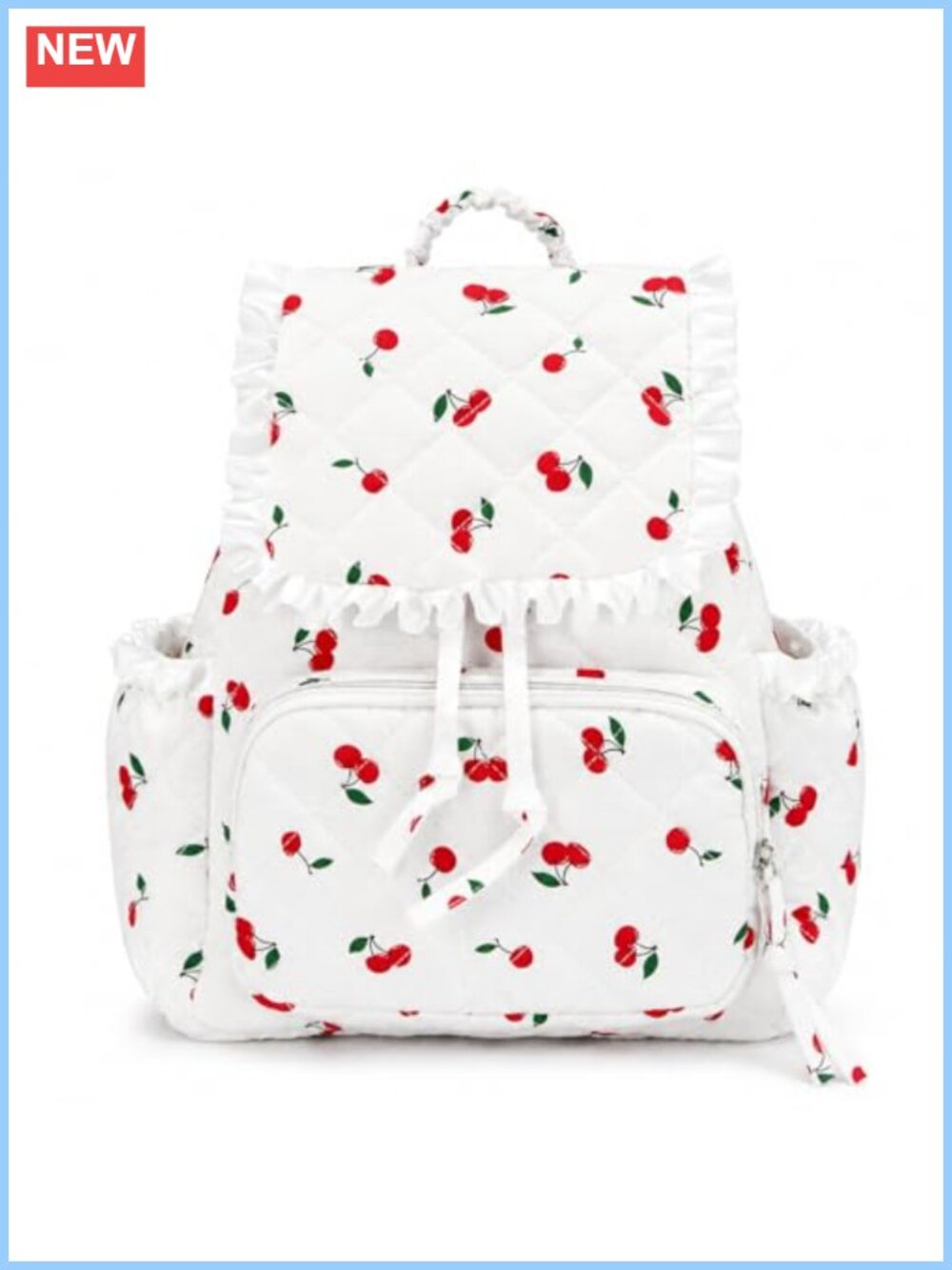 Quilted Cotton Mini Backpack Purse Small Drawstring Floral Travel Daypack